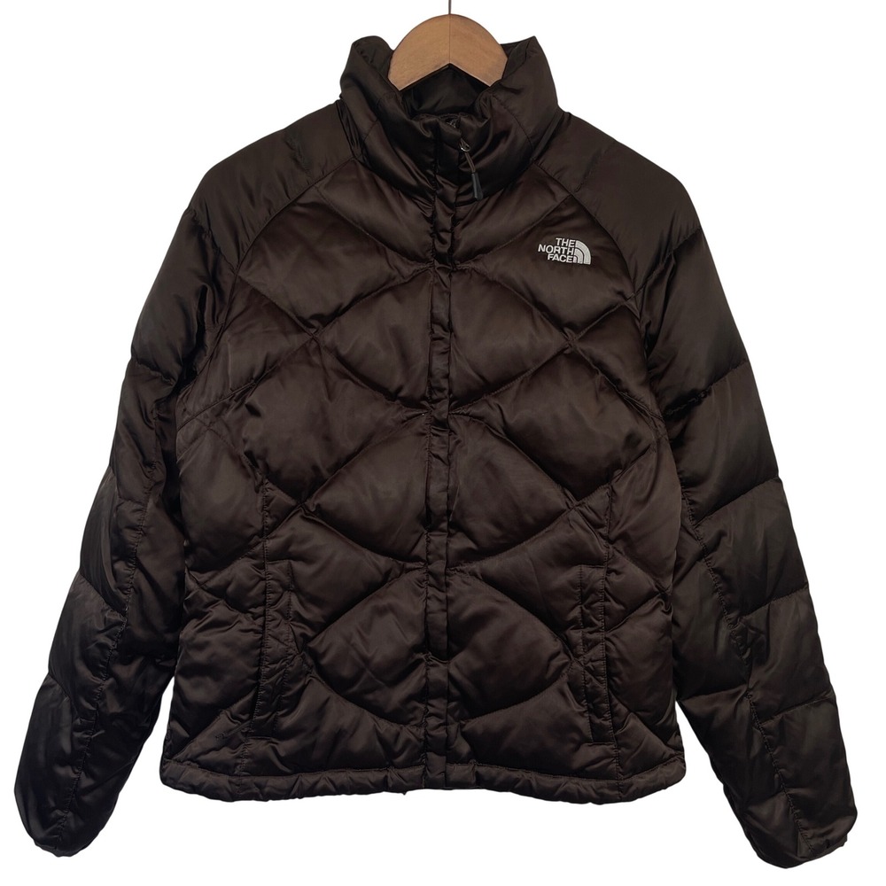 The North Face Womens Quilted Goose Down Puffer Jacket S Brown Winter Outdoor